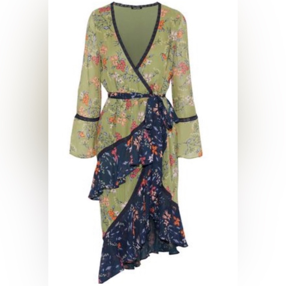 Anthropologie Love Sam tiered wrap dress small